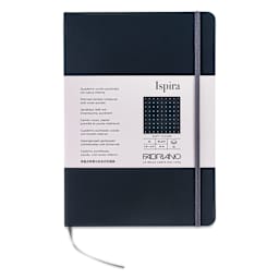 Fabriano Ispira Soft-Cover Notebook - Black, 5-4/5" x 8-1/4", Dot Grid, front cover