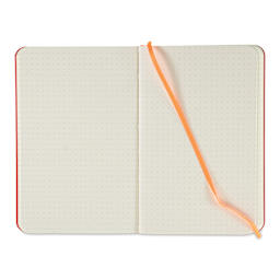 Fabriano Ispira Soft-Cover Notebook - Red, 3-1/2" x 5-1/2", Dot Grid, open