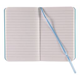Fabriano Ispira Soft-Cover Notebook - Blue, 3-1/2" x 5-1/2", Ruled, open