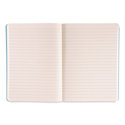 Fabriano Ispira Soft-Cover Notebook - Blue, 5-4/5" x 8-1/4", Ruled, open