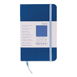 Fabriano Ispira Soft-Cover Notebook - Blue, 3-1/2" x 5-1/2", Dot Grid, front cover