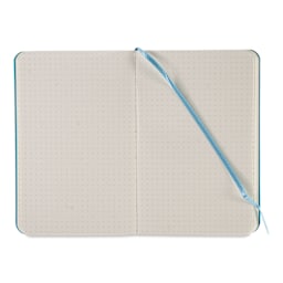 Fabriano Ispira Soft-Cover Notebook - Blue, 5-4/5" x 8-1/4", Dot Grid, open