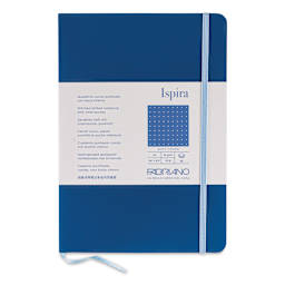 Fabriano Ispira Soft-Cover Notebook - Blue, 5-4/5" x 8-1/4", Dot Grid, front cover