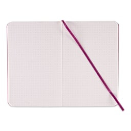 Fabriano Ispira Soft-Cover Notebook - Purple, 3-1/2" x 5-1/2", Dot Grid, open