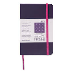 Fabriano Ispira Soft-Cover Notebook - Purple, 3-1/2" x 5-1/2", Dot Grid, front cover