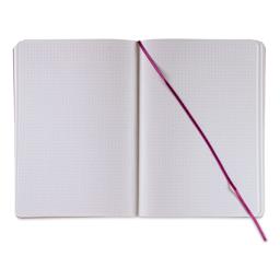 Fabriano Ispira Soft-Cover Notebook - Purple, 5-4/5" x 8-1/4", Dot Grid, open