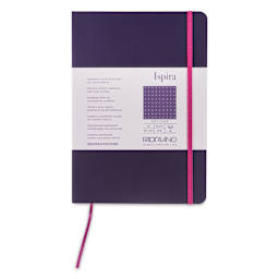 Fabriano Ispira Soft-Cover Notebook - Purple, 5-4/5" x 8-1/4", Dot Grid, front cover