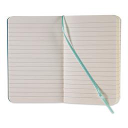 Fabriano Ispira Soft-Cover Notebook - Green, 3-1/2" x 5-1/2", Ruled, open