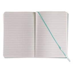 Fabriano Ispira Soft-Cover Notebook - Green, 5-4/5" x 8-1/4", Ruled, open