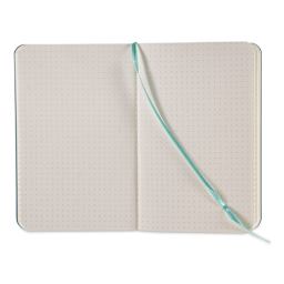 Fabriano Ispira Soft-Cover Notebook - Green, 3-1/2" x 5-1/2", Dot Grid, open
