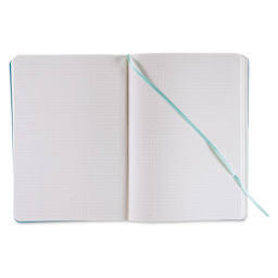 Fabriano Ispira Soft-Cover Notebook - Green, 5-4/5" x 8-1/4", Dot Grid, open