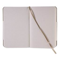 Fabriano Ispira Soft-Cover Notebook - Brown, 3-1/2" x 5-1/2", Dot Grid, open