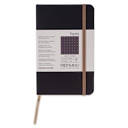 Fabriano Ispira Soft-Cover Notebook - Brown, 3-1/2" x 5-1/2", Dot Grid, front cover