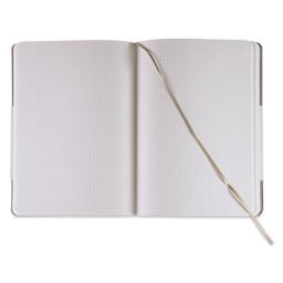 Fabriano Ispira Soft-Cover Notebook - Brown, 5-4/5" x 8-1/4", Dot Grid, open