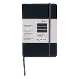 Fabriano Ispira Hard-Cover Notebook - Black, 3-1/2" x 5-1/2", Lined, front cover