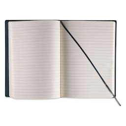 Fabriano Ispira Hard-Cover Notebook - Black, 5-4/5" x 8-1/4", Lined, open