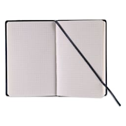 Fabriano Ispira Hard-Cover Notebook - Black, 3-1/2" x 5-1/2", Dot Grid, open