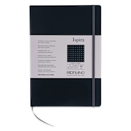 Fabriano Ispira Hard-Cover Notebook - Black, 5-4/5" x 8-1/4", Dot Grid, front cover