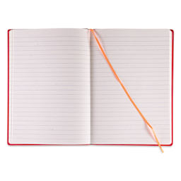 Fabriano Ispira Hard-Cover Notebook - Red, 5-4/5" x 8-1/4", Lined, open