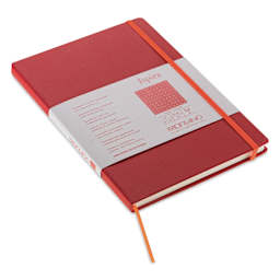 Fabriano Ispira Hard-Cover Notebook - Red, 5-4/5" x 8-1/4", Dot Grid