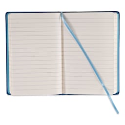 Fabriano Ispira Hard-Cover Notebook - Blue, 3-1/2" x 5-1/2", Lined, open