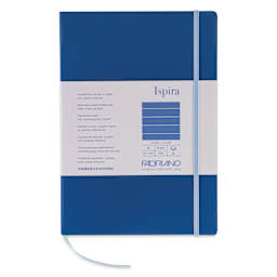 Fabriano Ispira Hard-Cover Notebook - Blue, 5-4/5" x 8-1/4", Lined, front cover
