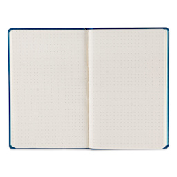 Fabriano Ispira Hard-Cover Notebook - Blue, 3-1/2" x 5-1/2", Dot Grid, open