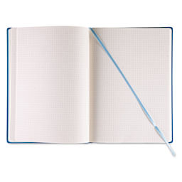 Fabriano Ispira Hard-Cover Notebook - Blue, 5-4/5" x 8-1/4", Dot Grid, open