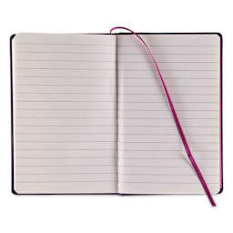 Fabriano Ispira Hard-Cover Notebook - Purple, 3-1/2" x 5-1/2", Lined, open