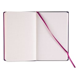 Fabriano Ispira Hard-Cover Notebook - Purple, 3-1/2" x 5-1/2", Dot Grid, open
