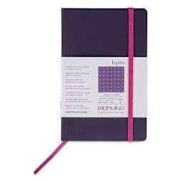 Fabriano Ispira Hard-Cover Notebook - Purple, 3-1/2" x 5-1/2", Dot Grid, front cover