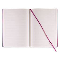 Fabriano Ispira Hard-Cover Notebook - Purple, 5-4/5" x 8-1/4", Dot Grid, open