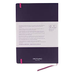 Fabriano Ispira Hard-Cover Notebook - Purple, 5-4/5" x 8-1/4", Dot Grid, back cover