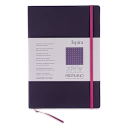Fabriano Ispira Hard-Cover Notebook - Purple, 5-4/5" x 8-1/4", Dot Grid, front cover