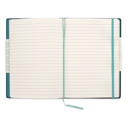 Fabriano Ispira Hard-Cover Notebook - Green, 5-4/5" x 8-1/4", Lined, open