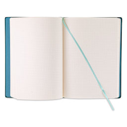 Fabriano Ispira Hard-Cover Notebook - Green, 5-4/5" x 8-1/4", Dot Grid, open