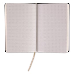 Fabriano Ispira Hard-Cover Notebook - Brown, 3-1/2" x 5-1/2", Dot Grid, open