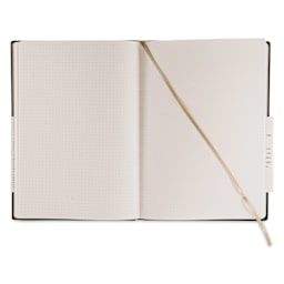 Fabriano Ispira Hard-Cover Notebook - Brown, 5-4/5" x 8-1/4", Dot Grid, open