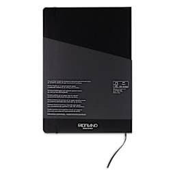 Fabriano EcoQua Plus Stitch-Bound Notebook - Black, 8-1/4" x 11-3/4", Grid, back cover