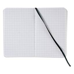 Fabriano EcoQua Plus Stitch-Bound Notebook - Black, 3-1/2" x 5-1/2", Grid, open