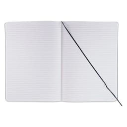 Fabriano EcoQua Plus Stitch-Bound Notebook - Black, 8-1/4" x 11-3/4", Lined, open