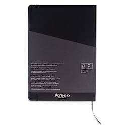 Fabriano EcoQua Plus Stitch-Bound Notebook - Black, 8-1/4" x 11-3/4", Lined, back cover