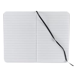 Fabriano EcoQua Plus Stitch-Bound Notebook - Black, 3-1/2" x 5-1/2", Lined, open