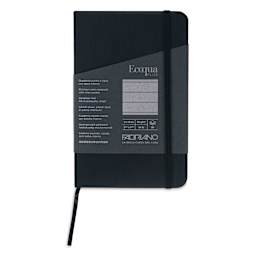 Fabriano EcoQua Plus Stitch-Bound Notebook - Black, 3-1/2" x 5-1/2", Lined, front cover