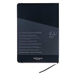 Fabriano EcoQua Plus Stitch-Bound Notebook - Black, 5-4/5" x 8-1/4", Lined, back cover