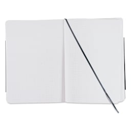 Fabriano EcoQua Plus Stitch-Bound Notebook - Grey, 5-4/5" x 8-1/4", Dot Grid, open