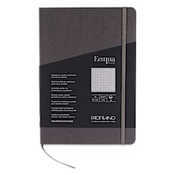Fabriano EcoQua Plus Stitch-Bound Notebook - Grey, 5-4/5" x 8-1/4", Dot Grid, front cover