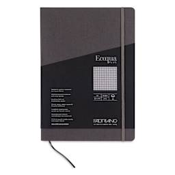Fabriano EcoQua Plus Stitch-Bound Notebook - Grey, 8-1/4" x 11-3/4", Grid, front cover