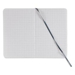 Fabriano EcoQua Plus Stitch-Bound Notebook - Grey, 3-1/2" x 5-1/2", Grid, open