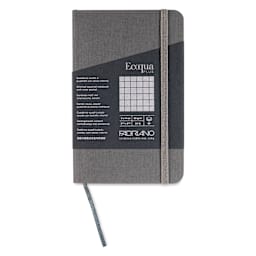 Fabriano EcoQua Plus Stitch-Bound Notebook - Grey, 3-1/2" x 5-1/2", Grid, front cover